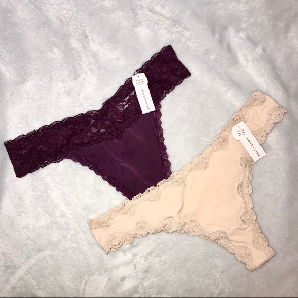 Set of 2 thongs Rose + Vine (Brand New) - Picture 1 of 5